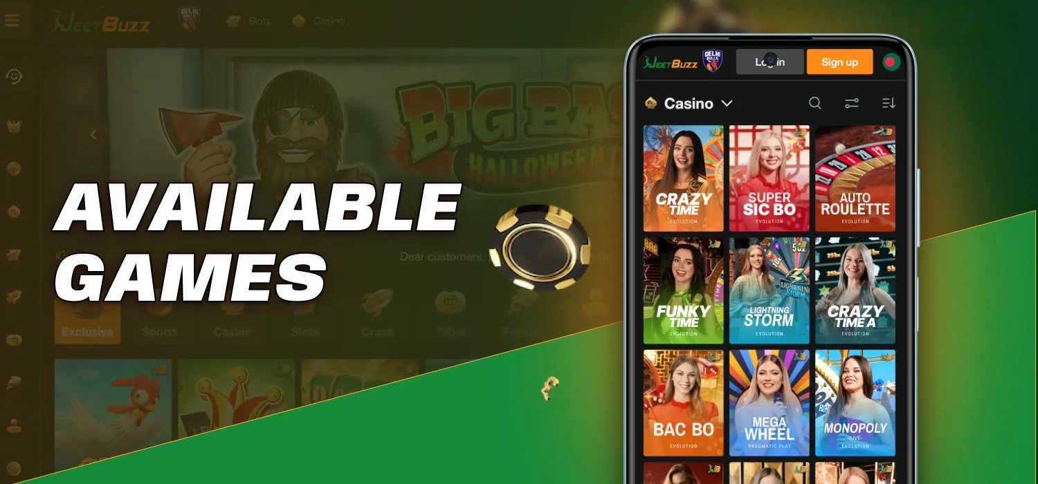 casino games in mobile app